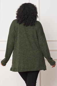 Plus Solid Drape Pocket Cardigan