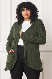 Solid Drape Pocket Cardigan