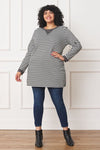 Plus Stripe V-Stich Tunic