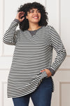 Plus Stripe V-Stich Tunic