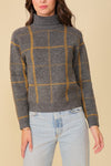 PLAID TURTLENECK SWEATER