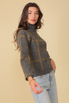 PLAID TURTLENECK SWEATER