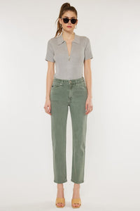 Ultra High Rise 90's Olive Straight leg Jeans