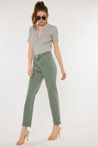 Ultra High Rise 90's Olive Straight leg Jeans