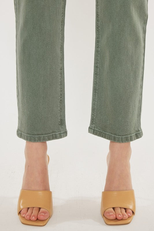 Ultra High Rise 90's Olive Straight leg Jeans