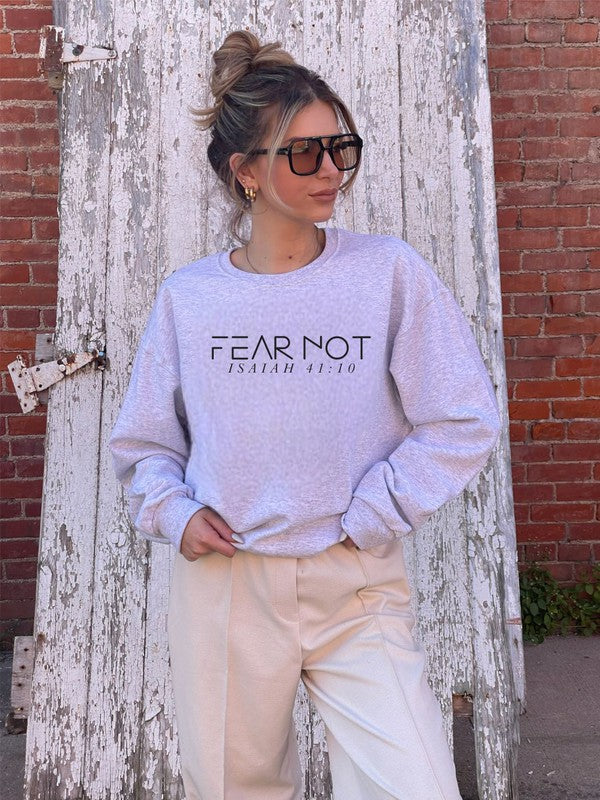 Fear Not Isaiah 41 10 Cozy Crewneck Sweatshirt for ladies