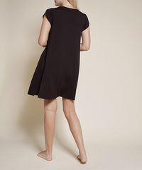 Black BAMBOO TULIP SLEEVE DRESS