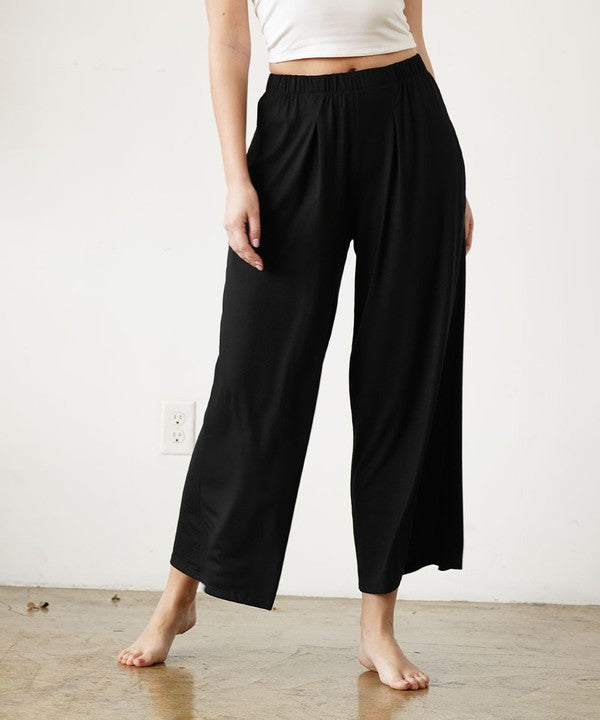 Cute BAMBOO WIDE PANTS ANKLE LENGTH