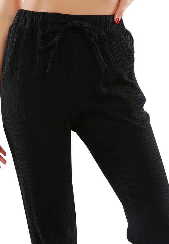 Drawstring Narrow Bottom Summer Pants