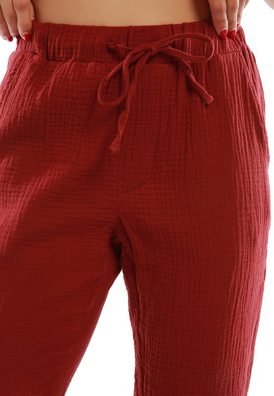 Drawstring Narrow Bottom Summer Pants