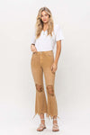 Vintage High Rise Distressed Flare Jeans