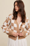  Sweater Weaved Crop Cardigan