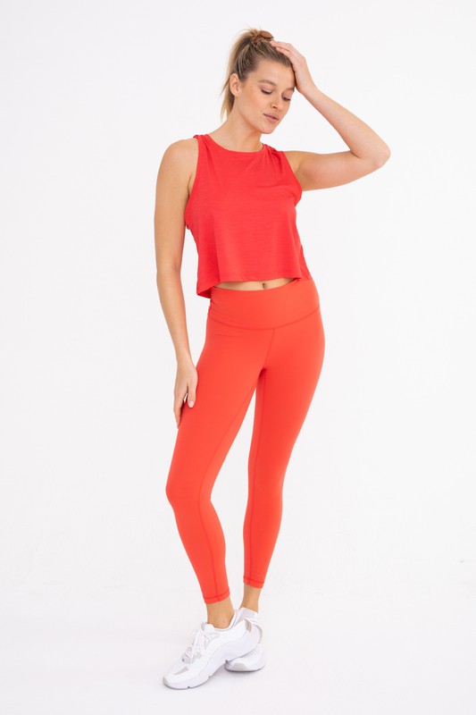 Front view of orange Manhattan Ultra Form Fit Leggings