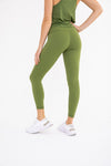 Back view of green Manhattan Ultra Form Fit Leggings