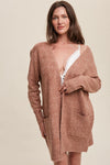 Two Pocket Open-Front Long Knit Cardigan