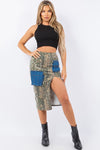 Wear the hottest Cargo Skirt with contrast pockets in Woodland Camo