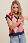 Argyle Cropped Sweater Vest