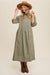 Button Front Puff Sleeve Babydoll Maxi Dress