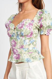 FLORAL MILK MAID BLOUSE