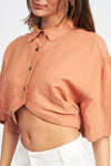 WIDE SLEEVE CROPPED SHIRT