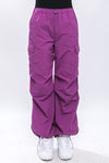 Full view of Loose Fit Parachute Cargo Pants-purple