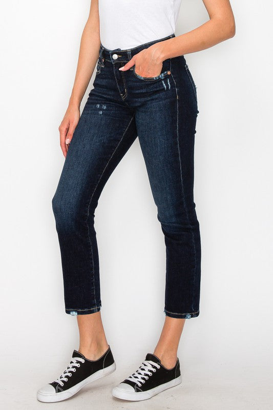 Popular HIGH RISE SKINNY STRAIGHT JEANS