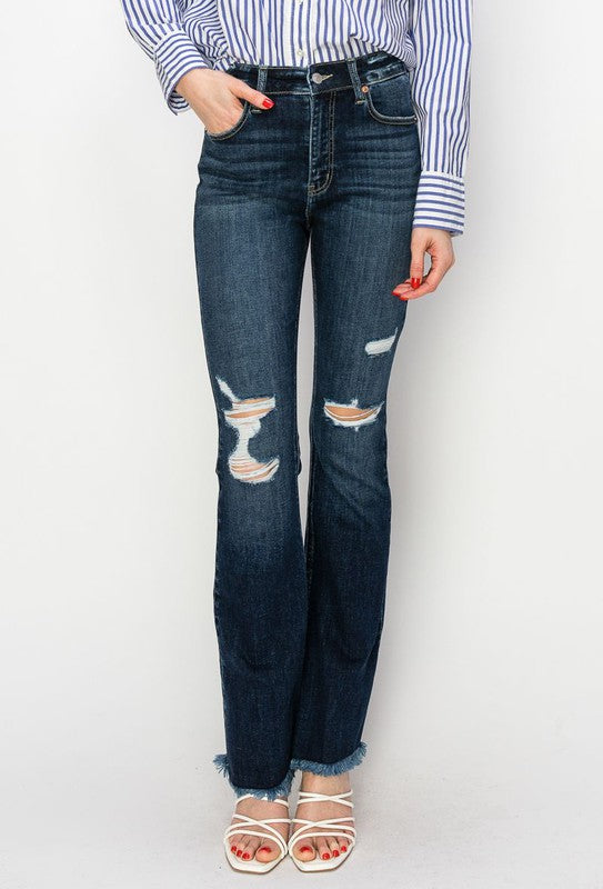 HIGH RISE WESTERN BOOTCUT JEANS