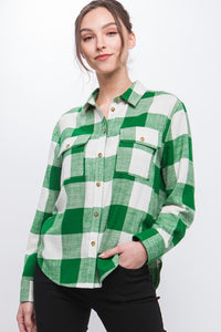 Lightweight Plaid Button Down Top