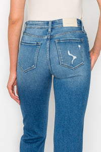 HIGH RISE TAPERED LEG JEANS