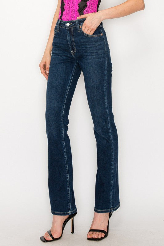 PLUS SIZE - HIGH RISE SKINNY BOOTCUT JEANS