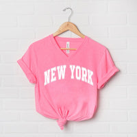 Varsity New York Graphic V-Neck Tee