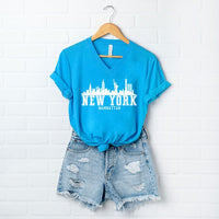 New York Manhattan Graphic V-Neck Tee