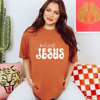 Jesus flowers graphic tee