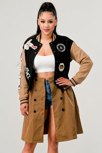 black Athina Black Queen letterman Jacket