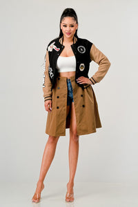  Plus Athina Black Queen letterman Jacket 