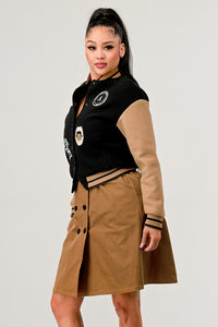 Women's Athina Black Queen letterman Jacket sale