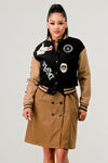 Women's Athina Black Queen letterman Jacket sale