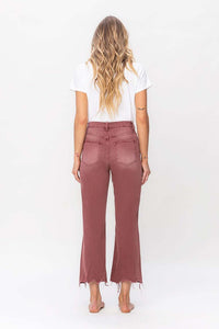 90S VINTAGE HIGH RISE CROP FLARE JEAN