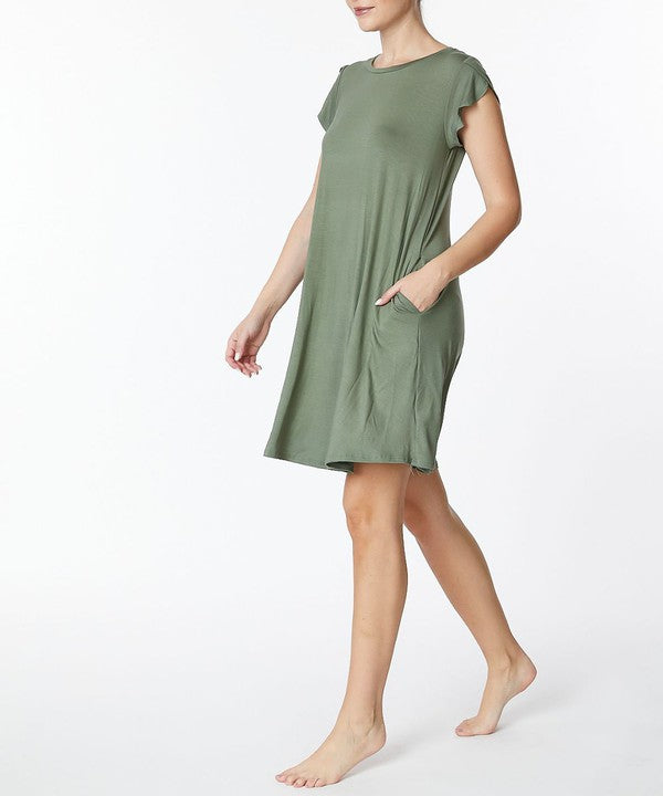 Trendy BAMBOO TULIP SLEEVE DRESS