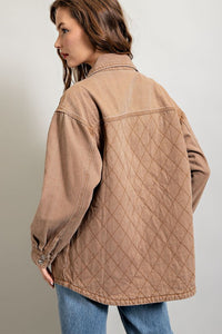 QUILTED BUTTON DOWN JACKET