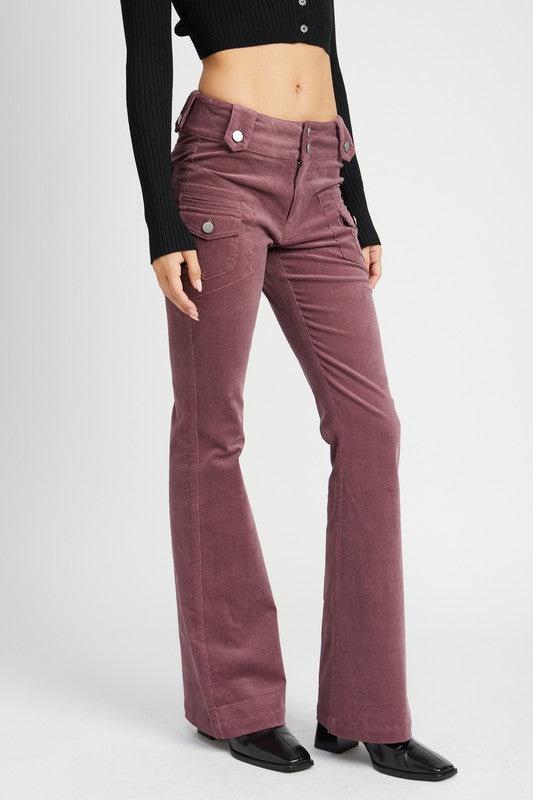 Side view of LOW RISE PANTS WITH BELL BOTTOM