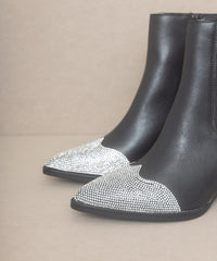  Rhinestone Toed Booties