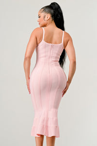 Pretty in pink BODY CON MIDI DRESS