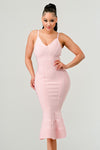 BODY CON MIDI DRESS in pink