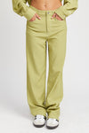 CONTRAST STITCHING STRAIGHT LEG PANTS