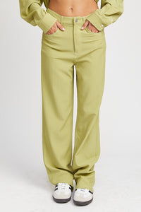 CONTRAST STITCHING STRAIGHT LEG PANTS