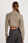 CONTRASTED TURTLE NECK CROP TOP