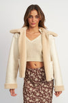 RIVERSIBLE FUR CROPPED JACKET