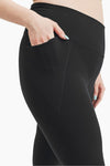 Black Curvy Tapered Band Essential High Waist Leggings