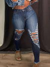 Distressed Skinny Jeans with Pockets